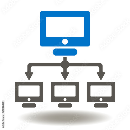 Network Computer Icon Networking Pc Vector Illustration