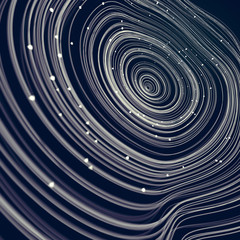 Wall Mural - Magic wavy rings with on a dark background. 3d rendering