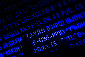 closeup of programming code and language