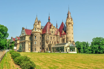 Beautiful castle in the field, Poland