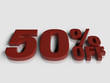 promoção vendas 50 porcentagem desconto 3D texto