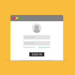 Wall Mural - login interface, username and password. vector illustration template for web design