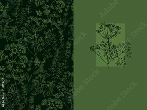 Elegant classic herbal seam...