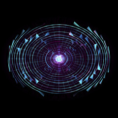 Wall Mural - futuristic hud isolated on black background. alien technology concept