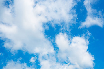 Beautiful blue sky with white clouds for background for background.