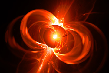 Wall Mural - fiery glowing spinning neutron star