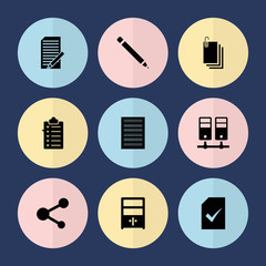 Poster - Set of 9 document filled icons