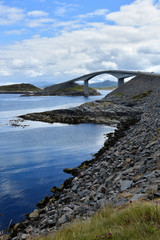 Canvas Print - The Atlantic Ocean Road -  Atlanterhavsveien  8.3-kilometer  long section of County Road 64 runs through an archipelago in Eide and Averoy in More og Romsdal, Norway