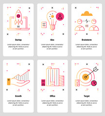 Canvas Print - vector line art web and mobile app template set