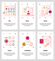 Canvas Print - vector line art web and mobile app template set