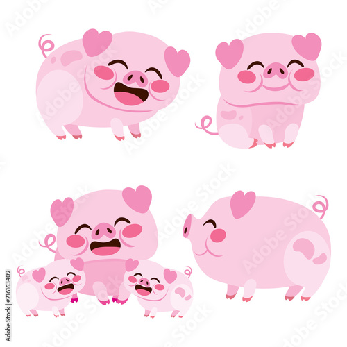 Cute Set Collection Of Happy Pig Smiling Sitting And Mother With Piglets Isolated On White Background Buy This Stock Vector And Explore Similar Vectors At Adobe Stock Adobe Stock,How To Get Oil Stains Out Of Clothes With Baking Soda