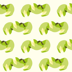 Pattern of green fresh apples, sweet fruit