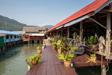 Houses On Stilts In The Fishing Village Of Bang Bao, Koh Chang, Thailand