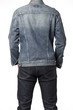 © dohee - man wearing denim jacket isolated white