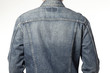© dohee - man wearing denim jacket isolated white