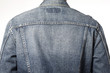 © dohee - man wearing denim jacket isolated white