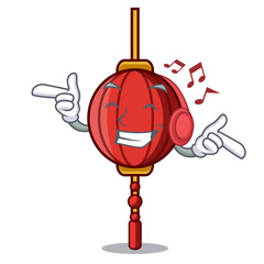 Sticker - Listening music chinese lantern mascot cartoon