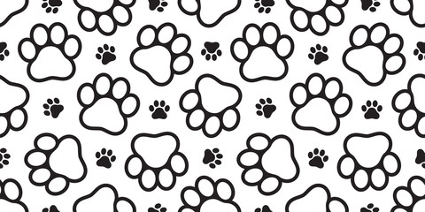 Dog Paw seamless pattern vector footprint kitten puppy tile background repeat wallpaper cartoon isolated illustration white