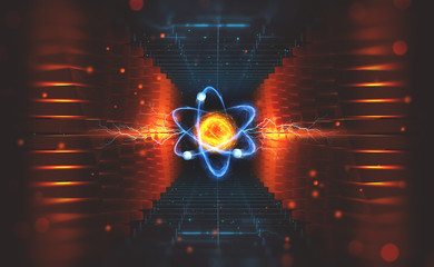 Wall Mural - creation of artificial intelligence. experiments with the hadronic collider. investigation of the st