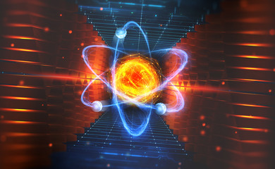 Wall Mural - creation of artificial intelligence. experiments with the hadronic collider. investigation of the st