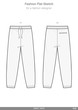 SWEAT PANTS Fashion flat technical drawing vector template