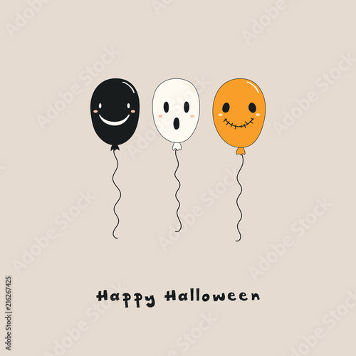 Hand Drawn Vector Illustration Of A Kawaii Funny Balloons With Scary Faces With Text Happy Halloween Isolated Objects Line Drawing Design Concept For Print Card Party Invitation Stock Vector Adobe Stock Hand Drawn Vector Illustration Of A Kawaii Funny Balloons With Scary Faces With Text Happy Halloween Isolated Objects Line Drawing Design Concept For Print Card Party Invitation Stock Vector Adobe Stock