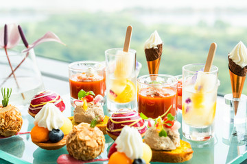 Various sweets on the plate.