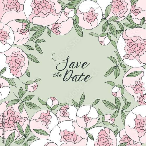 Elegant modern peony flower...