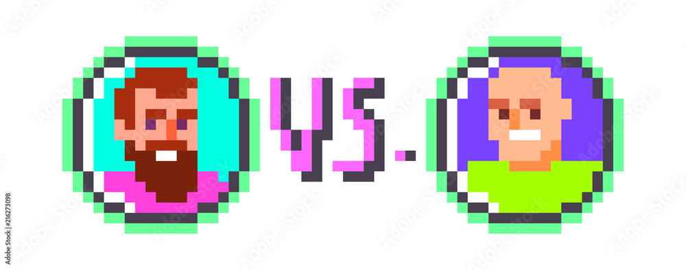 Icon Rapper Fighting Game Pixel art beatbox/rap/hip-hop battle poster design. Player choosing in ...