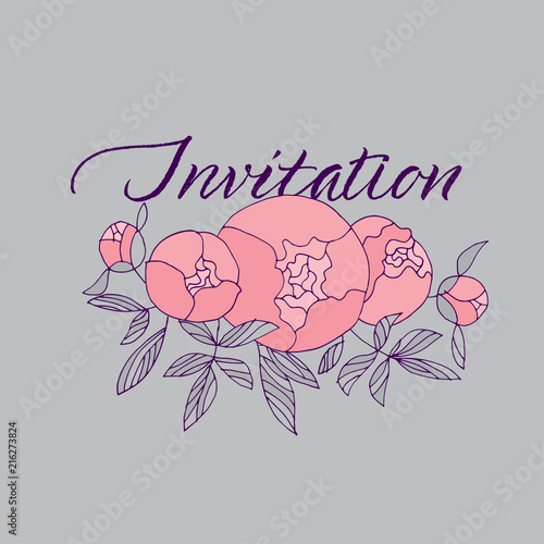 Tender pink peony flower bo...