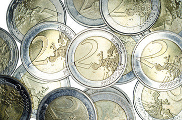 Wall Mural - Two euro coins.