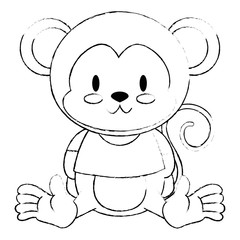 Poster - cute and adorable monkey character