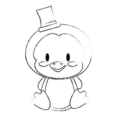 Sticker - cute and adorable penguin character