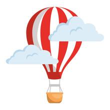 Balloon Air Hot Flying Vector Illustration Design