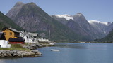 Fototapeta Góry - Sommertag in der Gletscherregion Fjaerland, Sogn og Fjordane, Norwegen, Skandinativen