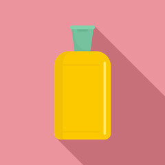 Sticker - Yellow plastic bottle icon. Flat illustration of yellow plastic bottle vector icon for web design