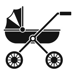 Sticker - Brand baby pram icon. Simple illustration of brand baby pram vector icon for web design isolated on white background