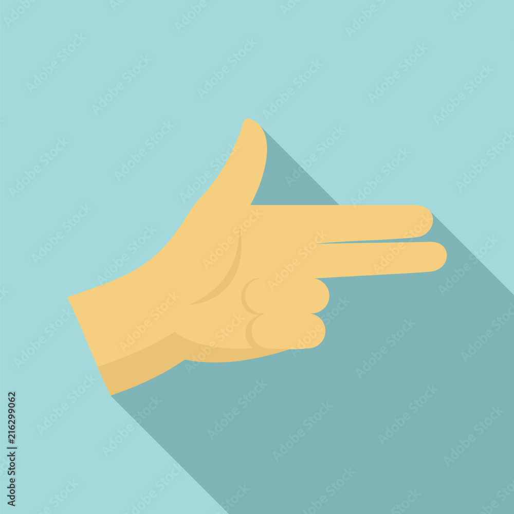Pistol hand sign icon. Flat illustration of pistol hand sign vector ...