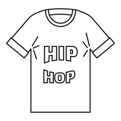 Sticker - Hip hop tshirt icon. Outline hip hop tshirt vector icon for web design isolated on white background