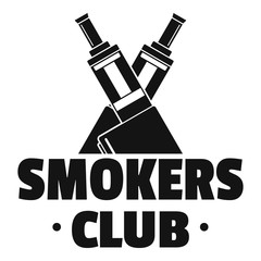 Wall Mural - Vape smokers club logo. Simple illustration of vape smokers club vector logo for web design isolated on white background