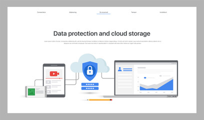 The General Data Protection Regulation. Exchange design flat concept. Technology web, internet information data integration and transforming. Data provision. Vector