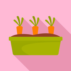 Poster - Carrots in garden icon. Flat illustration of carrots in garden vector icon for web design