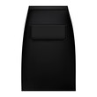 Black waist apron mockup. Realistic illustration of black waist apron vector mockup for web design isolated on white background