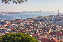 Lisbon Houses Arhitectural Panoramic View, Portugal