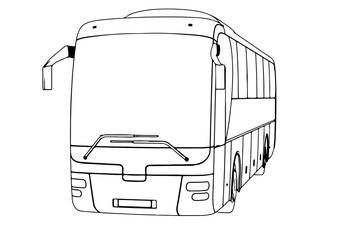 Sticker - vector bus sketch