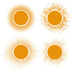 Yellow Halftone Sun Shapes