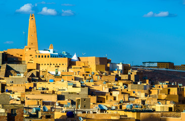 Poster - View of Ghardaia, a city in the Mzab Valley. UNESCO world heritage in Algeria