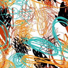 Wall Mural - seamless vintage pattern retro 80s or 90s fashion style abstract vector background. retro memphis de