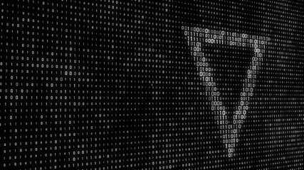 Wall Mural - abstract digital background. binary code. abstract shapes. green color. 3d rendering.