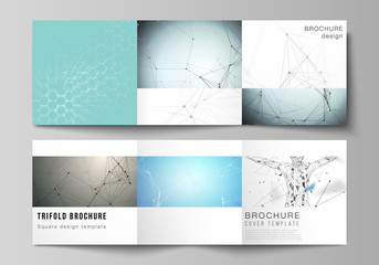 Poster - minimal vector layout. modern covers design templates for trifold square brochure or flyer. technolo